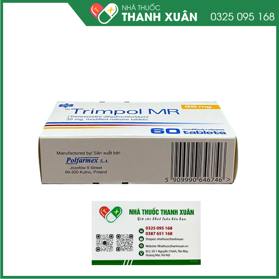 Trimpol MR trị đau thắt ngực